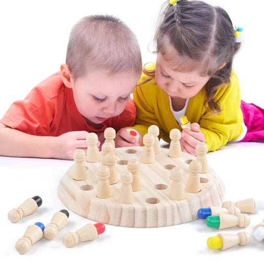 Kids Wooden Memory Match Game – Color & Memory Educational Toy