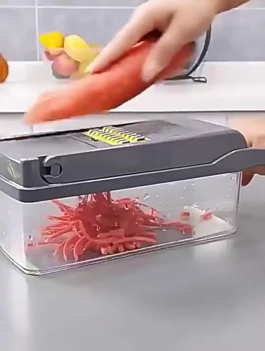 14-in-1 Vegetable Chopper & Onion Dicer with Storage Container