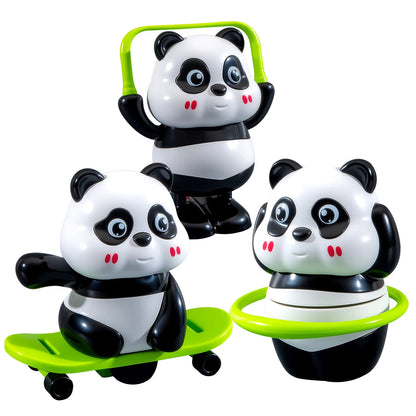 JOYFROG Action Panda 3-Piece Toy Set – Cute Moving & Rotating Panda Toys for Kids | Interactive Wind-Up Play Set